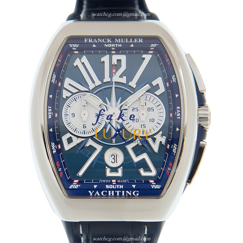 Franck Muller Vanguard V 41 CC DT YACHTING AC.BL Automatic Blue Dial Steel Replica Watch - Luxury Replica Watch