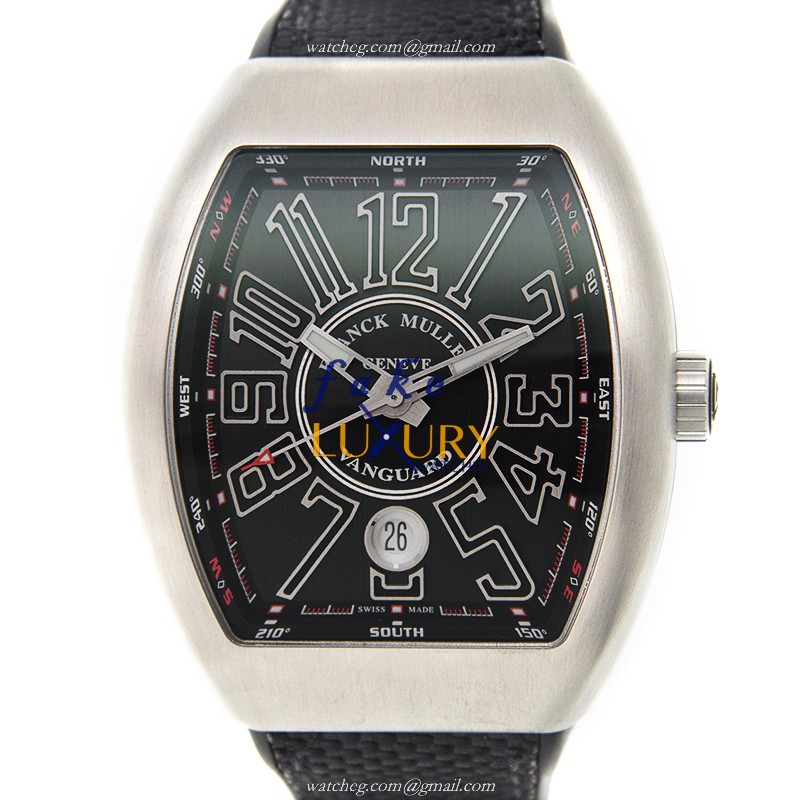 Franck Muller V 41 SC DT AC.BR.NR VANGUARD Replica Watch, Automatic, Black Dial, Steel Case