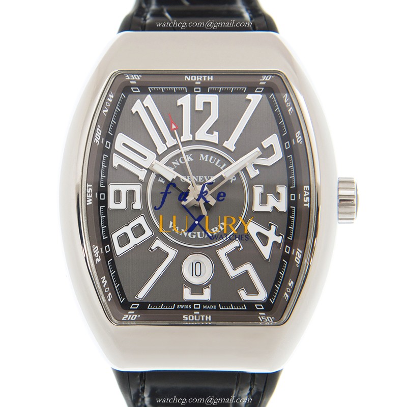 Franck Muller V 41 SC DT AC.TT VANGUARD Gray Dial Automatic Steel Leather Replica Watch