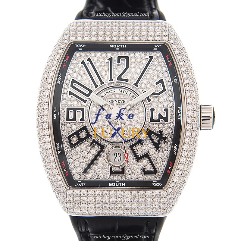 Franck Muller V 41 SC DT D CD OG.NR Vanguard Replica Watch, Automatic, Silver Dial, 18kt White Gold - Luxury Replica Watch