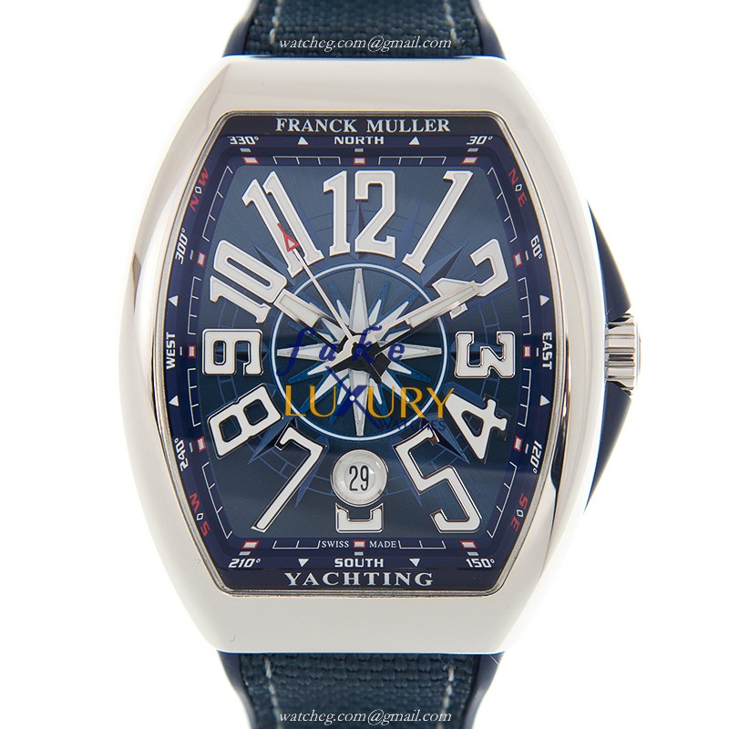 Franck Muller V 41 SC DT YACHTING ACBL Replica Watch Automatic Blue Dial Steel Case Rubber Strap