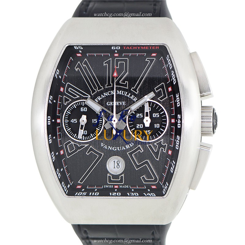 Franck Muller V 45 CC DT BR AC VANGUARD Automatic Stainless Steel Black Dial Replica Watch