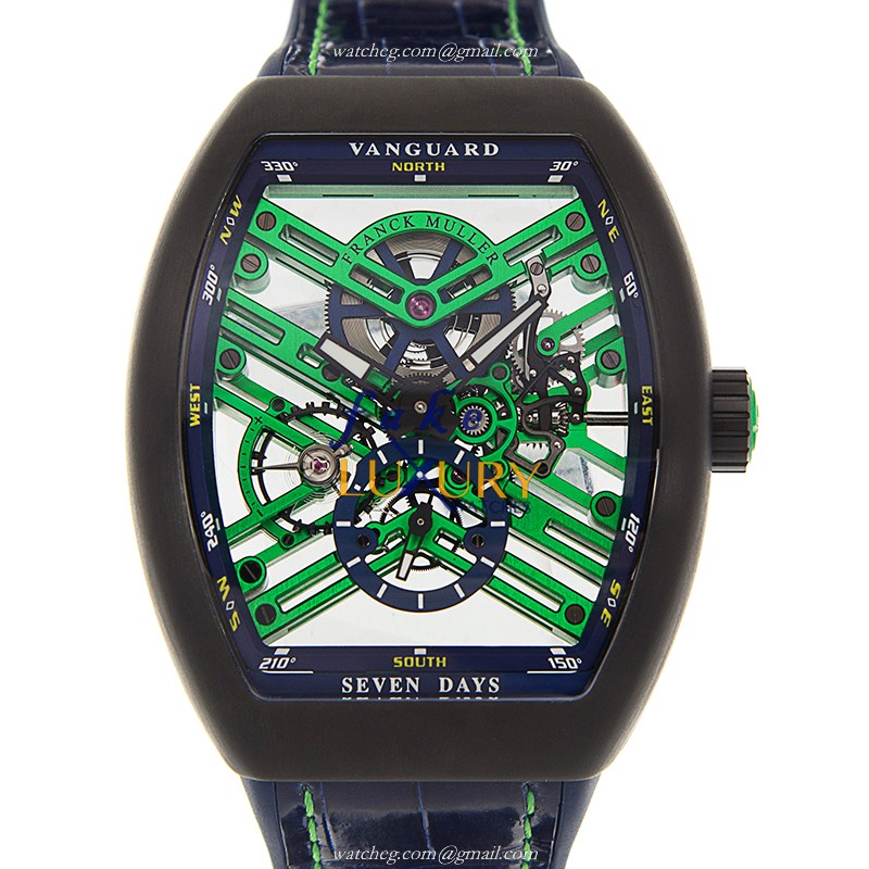 Franck Muller V45S6SQTTTNRBRBLEAC Vanguard Auto Stainless Steel Replica Watch - Luxury Replica Watch