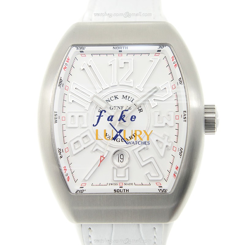 Franck Muller V 45 SC DT AC.BR.BC Vanguard Replica Watch, Automatic, White Dial, Steel Case - Luxury Replica Watch