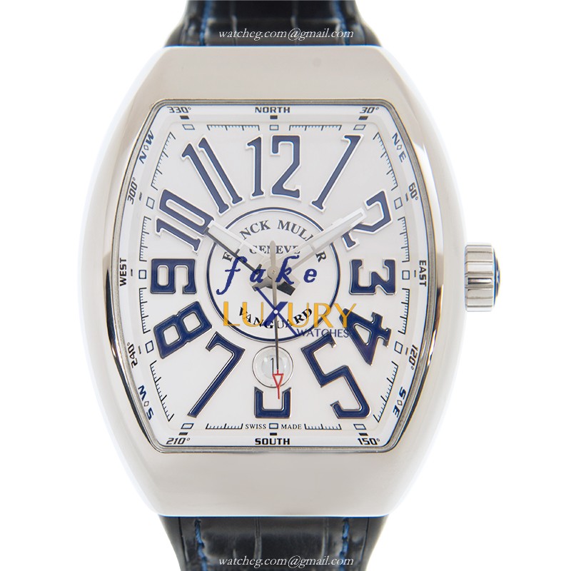 Franck Muller V 45 SC DT AC.BU VANGUARD Automatic White Dial Steel Replica Watch