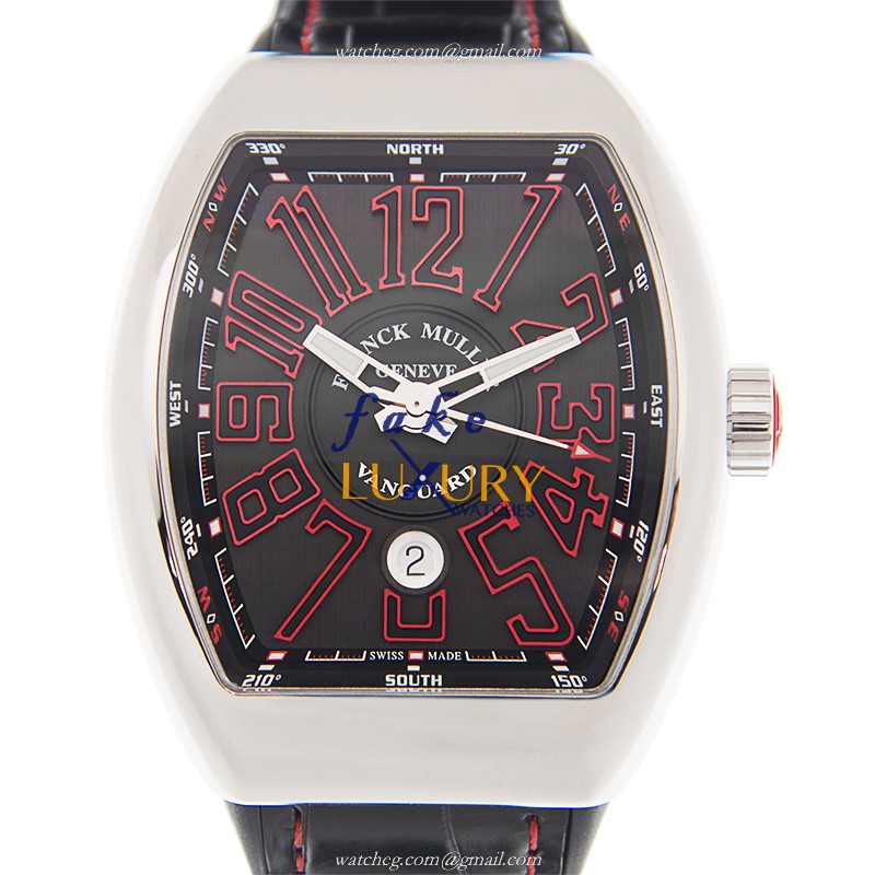 Franck Muller V 45 SC DT AC.ER Vanguard Automatic Stainless Steel Replica Watch - Black Dial - Luxury Replica Watch