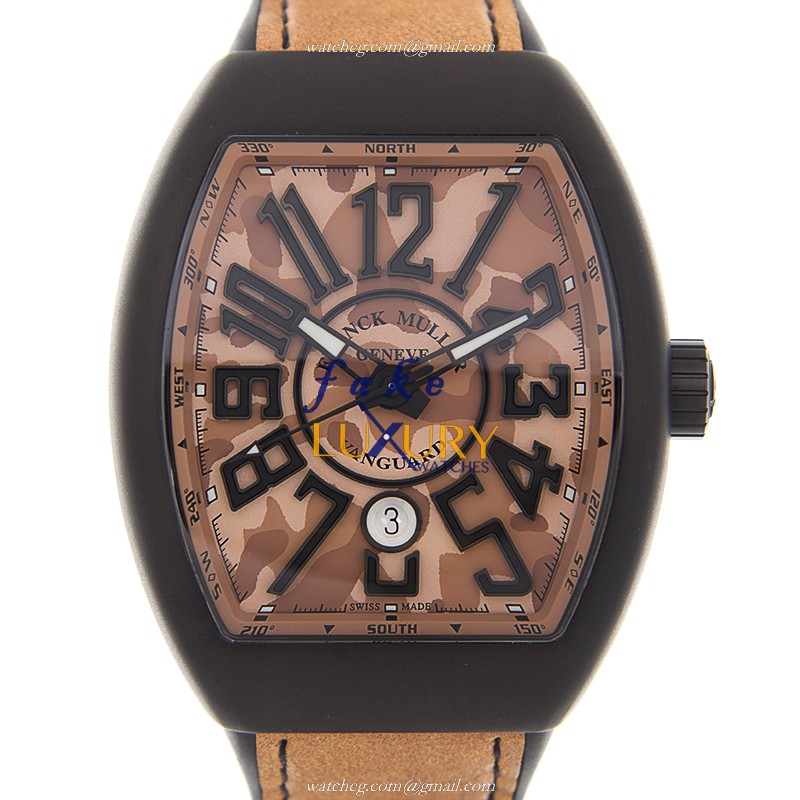 Franck Muller V 45 SC DT CAMOU VANGUARD Automatic Titanium Brown Dial Replica Watch