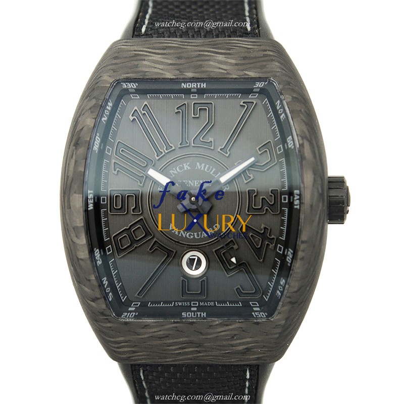 Franck Muller V 45 SC DT CB.NR Vanguard Auto Stainless Steel Case Black Dial Replica Watch, Auto - Luxury Replica Watch