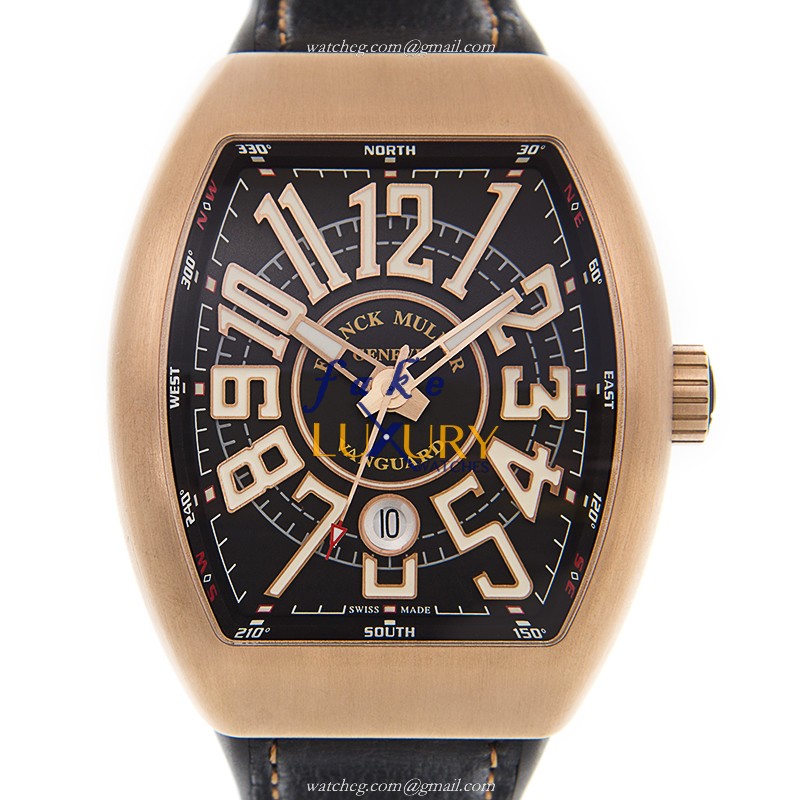 Franck Muller V 45 SC DT CIR BZ.NR.BR BLACK Vanguard Replica Watch With Automatic Movement, Rose