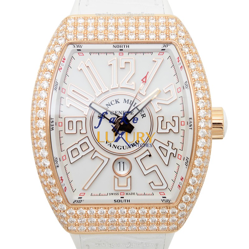 Franck Muller V 45 SC DT D 5N BC - Vanguard - Automatic - 18kt Rose Gold & Diamonds - Replica Watch - Luxury Replica Watch
