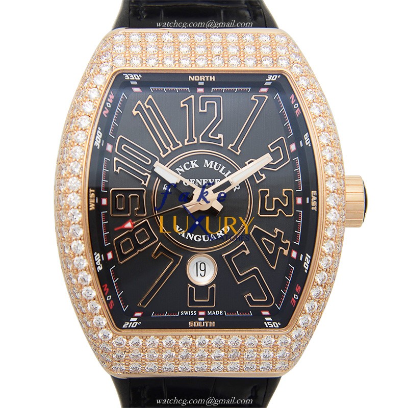 Franck Muller V 45 SC DT D 5N - Luxury Replica Watch - 18kt Rose Gold & Diamonds - Automatic - Luxury Replica Watch
