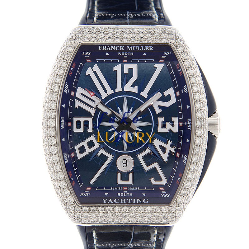 Franck Muller V45SCDTDYAC.BL Vanguard Auto Stainless Steel Diamond Dial Replica Watch - Luxury Replica Watch
