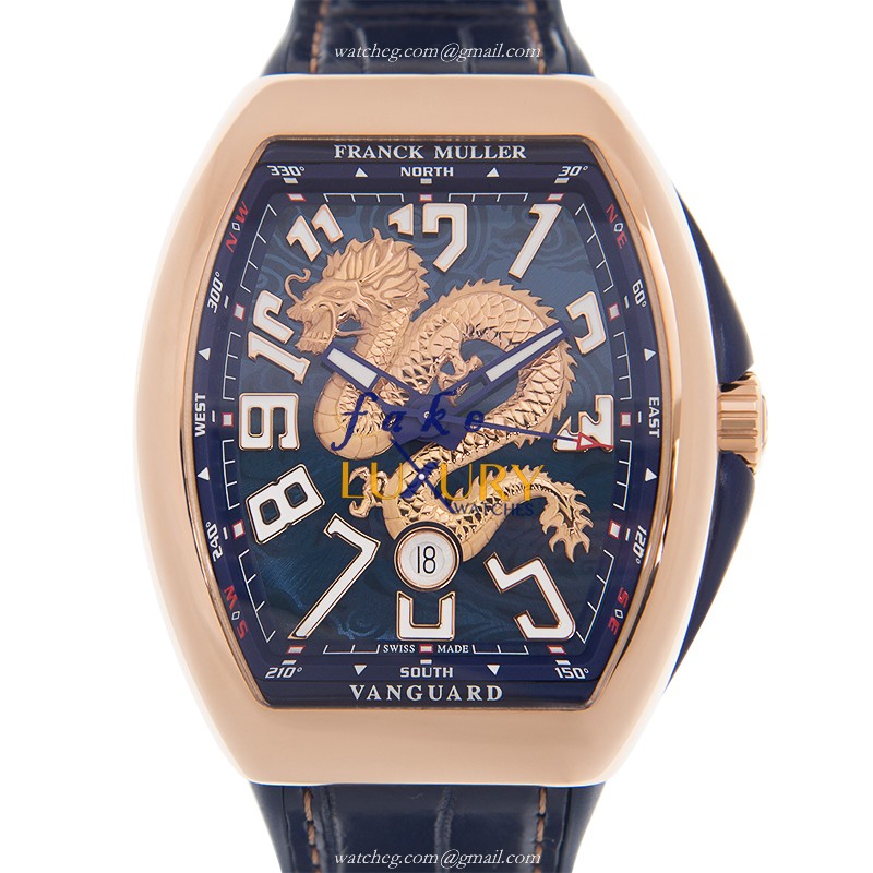 Franck Muller V 45 SC DT DRAGON KING 5N.BL | Automatic | 18kt Rose Gold Case | Replica Watch - Luxury Replica Watch