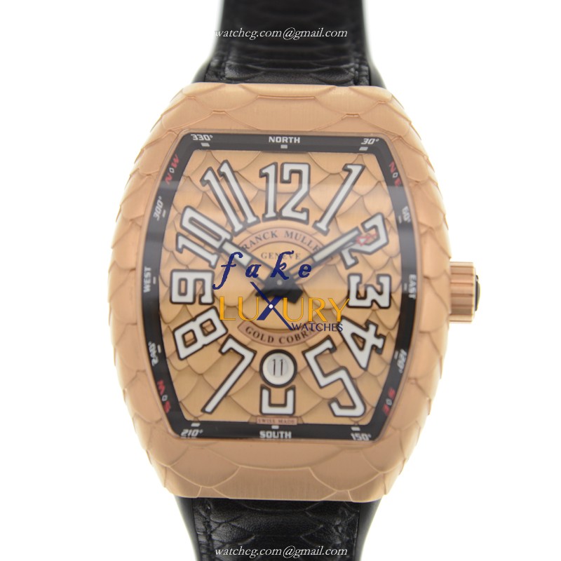 Franck Muller V 45 SC DT GOLD COBRA 5N.NR Vanguard Automatic Replica Watch, 18kt Rose Gold Case - Luxury Replica Watch