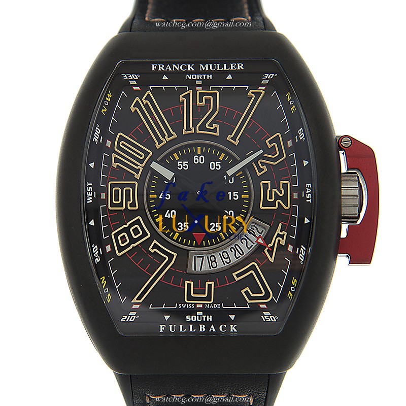 Franck Muller V 45 SC DT LCK TT.NR.MC.BN Replica Watch, Vanguard Automatic, Black Dial, Steel Case - Luxury Replica Watch
