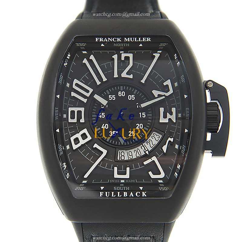 Franck Muller V 45 SC DT LCK TT.NR.MC.NR Vanguard Automatic Stainless Steel Watch - 45mm Black Dial - Luxury Replica Watch