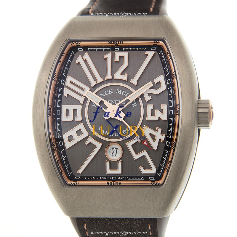 Franck Muller V 45 SC DT TT BR5N Vanguard Replica Watch, Automatic Gray Dial, Steel Case
