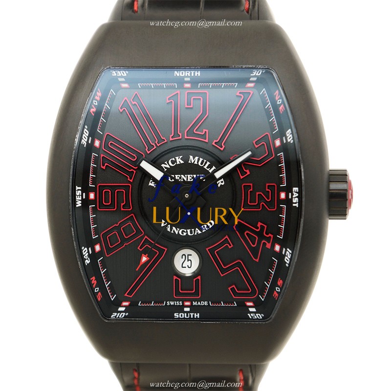 Franck Muller V 45 SC DT TT NR BR.ER RED Vanguard - Replica Watch - Automatic - Steel Case - Black