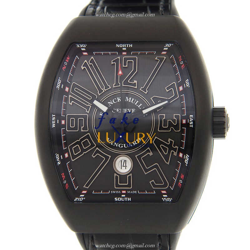 Franck Muller V 45 SC DT TT.NR.BR.TT Luxury Automatic Titanium Replica Watch, Swiss Movement, Black - Luxury Replica Watch