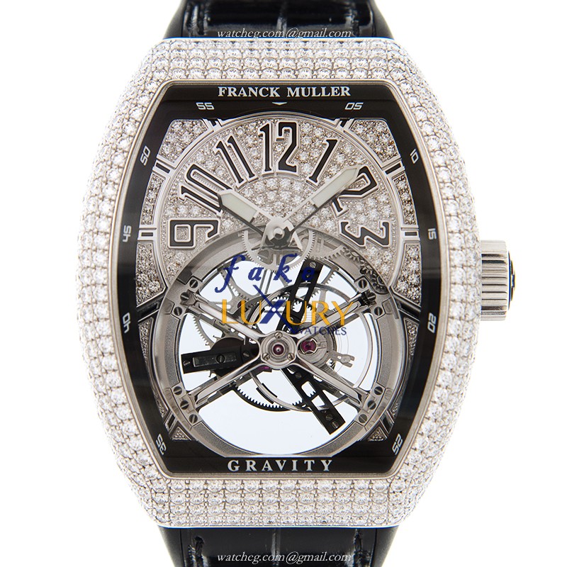 Franck Muller V 45 T GRAVITY CS D CD OG.NR VANGUARD Replica Watch Manual Wind 18kt White Gold
