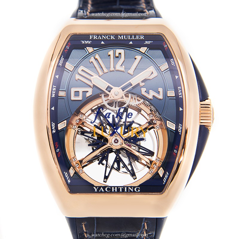 Franck Muller V 45 T GRAVITY CS YACHTING 5N.BL - Manual Wind - 18kt Rose Gold Case - Replica Watch - Luxury Replica Watch