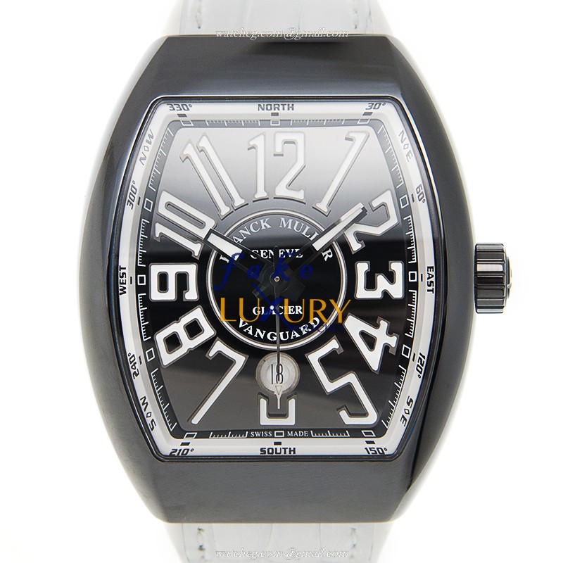 Franck Muller Vanguard V 45 SC DT GLACIER AC.GL Automatic Steel, Black Dial Replica Watch