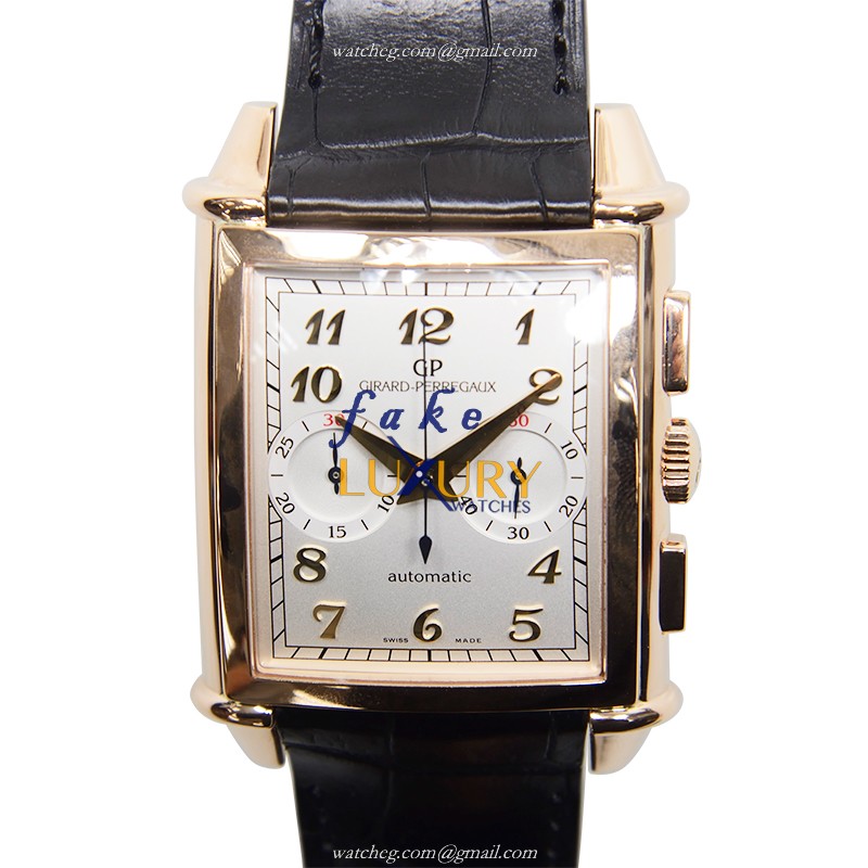 Girard Perregaux 25883-52-121-BB6C Vintage 1945 Replica Watch With White Dial, Rose Gold Case - Luxury Replica Watch