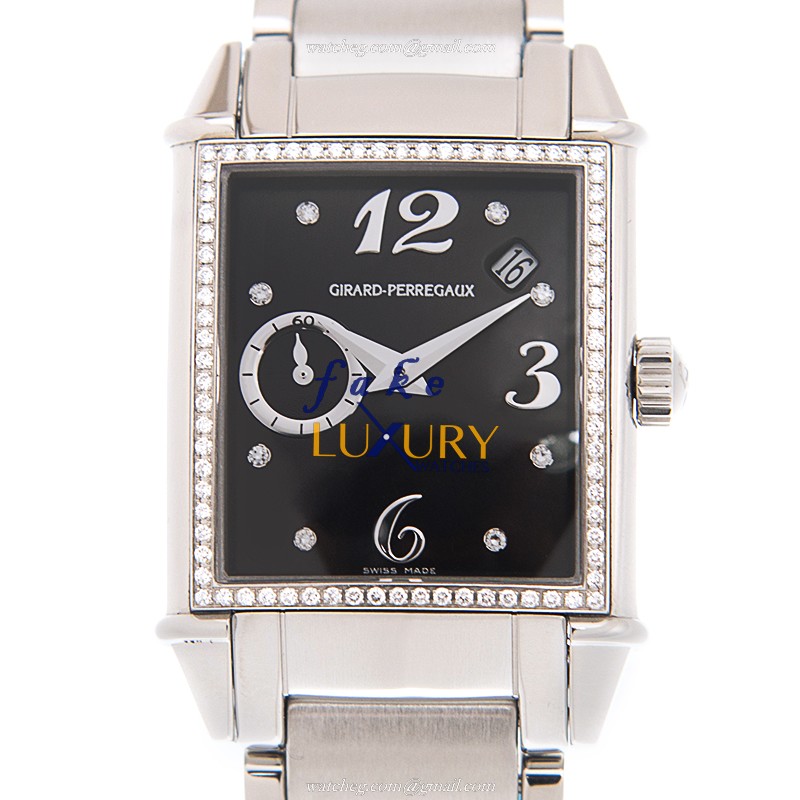 Girard Perregaux 25932D11A661-11A Replica Watch, Black Dial, Steel & Diamond Case, Automatic - Luxury Replica Watch