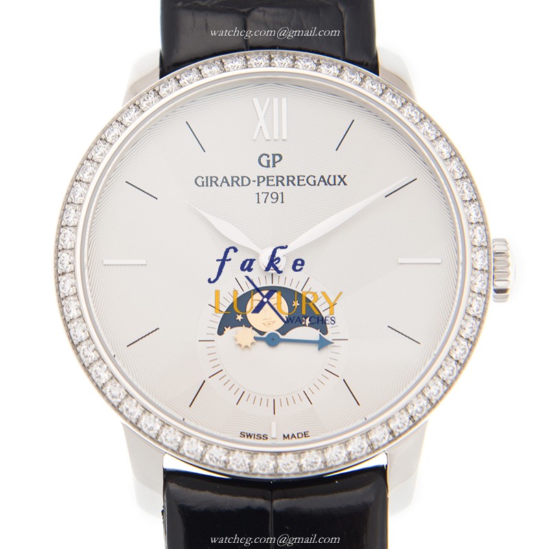 Girard Perregaux 49524D11A171-CK6A Replica Watch, 1966 Automatic, Silver Dial, Steel & Diamonds Case - Luxury Replica Watch