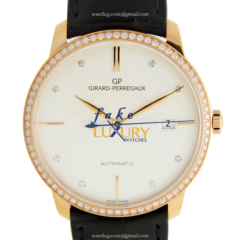 Girard Perregaux 1966 Replica Watch, 49525D52A1A1BK6A, Automatic, 18kt Rose Gold & Diamonds, White - Luxury Replica Watch