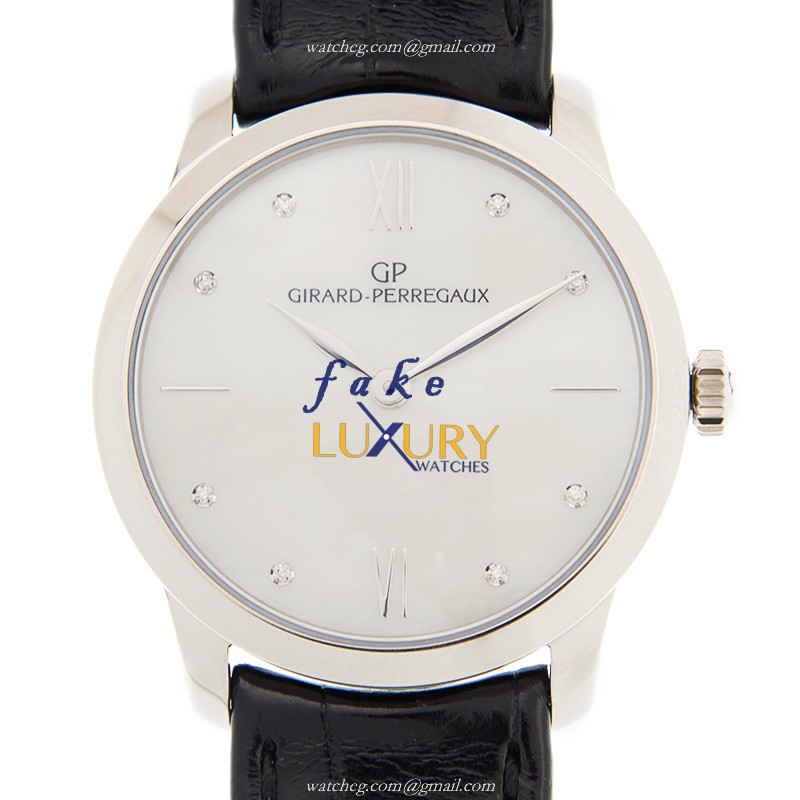 Girard Perregaux 49528-53-771-CK6A Replica Watch, 1966 Automatic, 18kt White Gold Case, White Dial - Luxury Replica Watch
