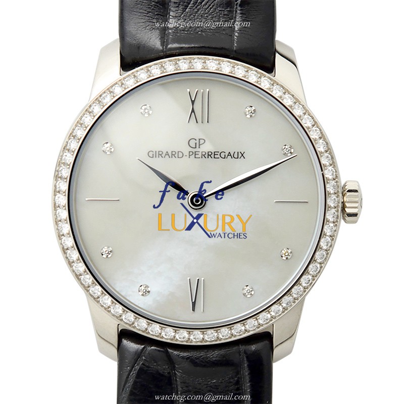Girard Perregaux 1966 49528D53A771CK6A Automatic 18kt White Gold Diamond White Dial Replica Watch - Luxury Replica Watch