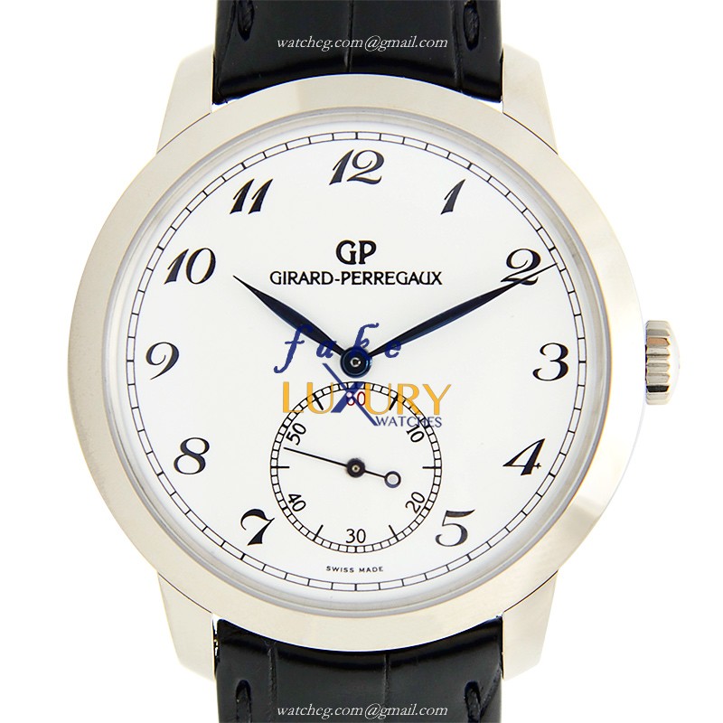 Girard Perregaux 1966 4953453711BK6A Automatic 18kt White Gold Black Alligator Strap Replica Watch - Luxury Replica Watch