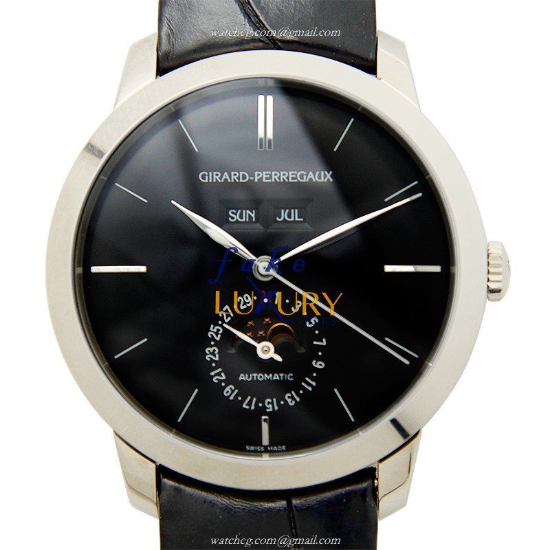 Girard Perregaux 49535-53-651-BK6A Replica Watch, 18kt White Gold Case, Black Dial, Automatic - Luxury Replica Watch