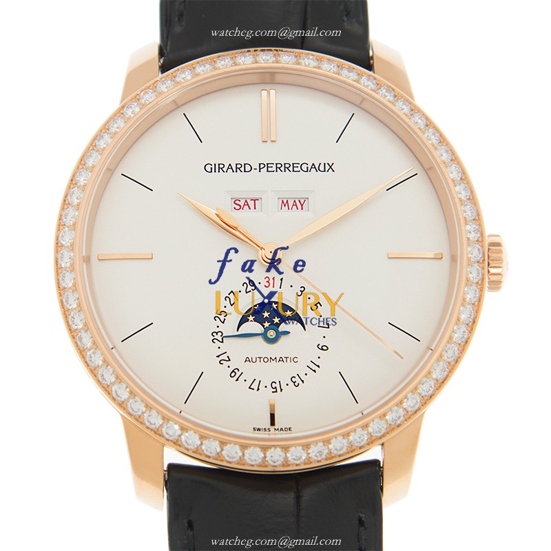 Girard Perregaux 49535-D52-A151-BK6A Replica Watch, 40mm, Automatic, White Dial, Rose Gold & - Luxury Replica Watch