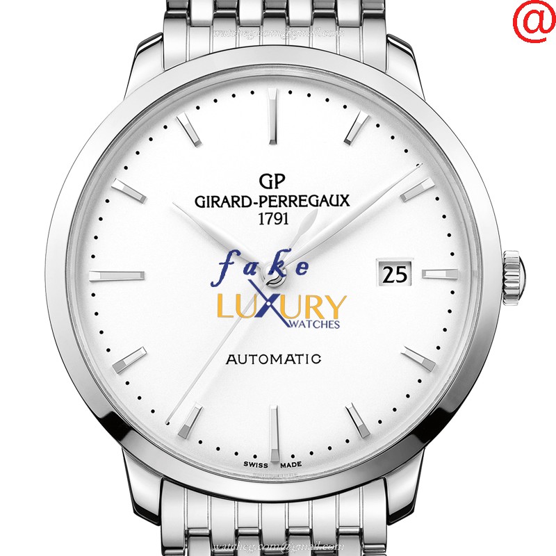 Girard Perregaux 1966 49555-11-131-11A Replica Watch, White Dial, Steel Bracelet, Automatic - Luxury Replica Watch
