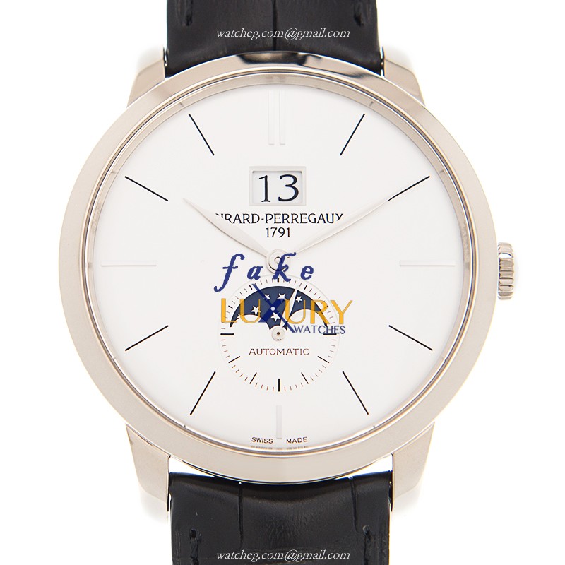 Girard Perregaux 49556-53-132-BB6C Replica Watch, 1966 Automatic, Silver Dial, 18kt White Gold - Luxury Replica Watch