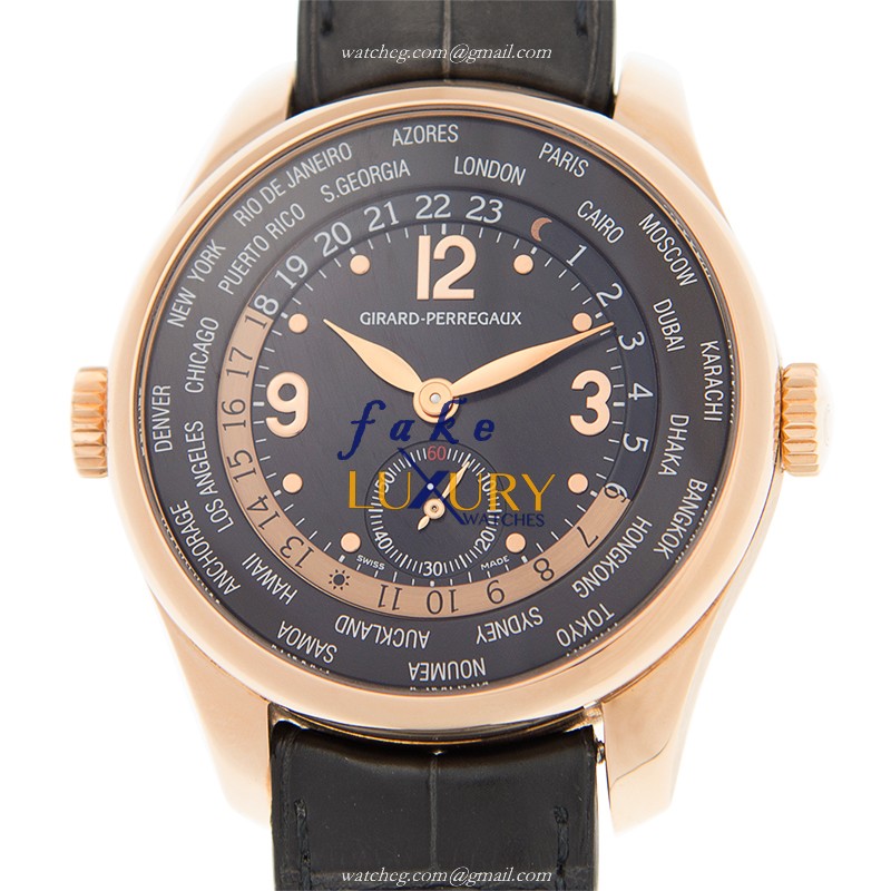 Girard Perregaux 49865-52-651-BA6A Automatic 18kt Rose Gold Black Dial Replica Watch - Luxury Replica Watch