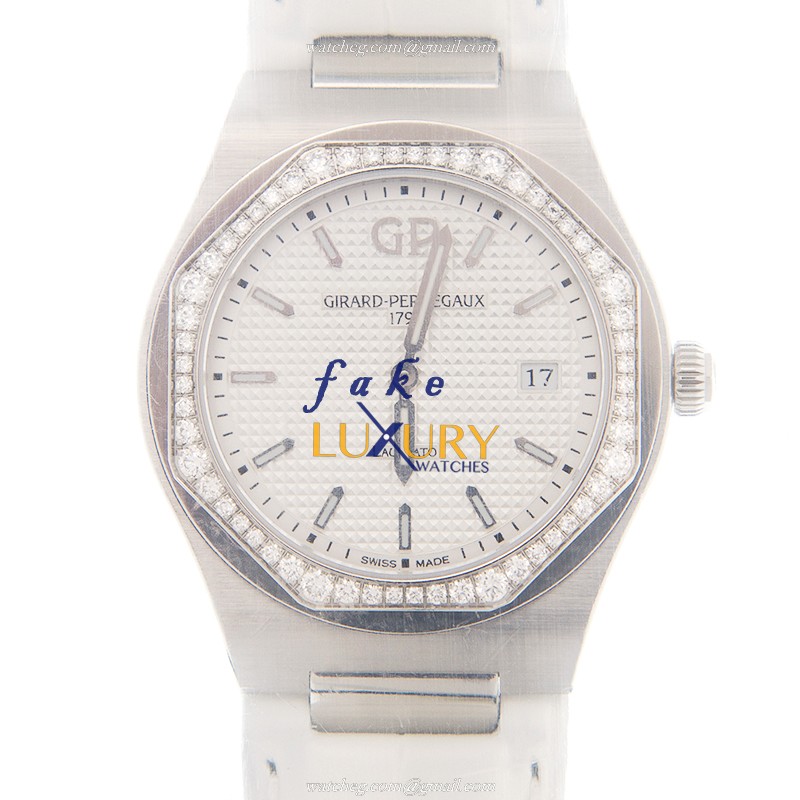 Girard Perregaux Laureato 80189D11A131-CB6A Replica Watch Quartz Stainless Steel Diamonds Silver - Luxury Replica Watch