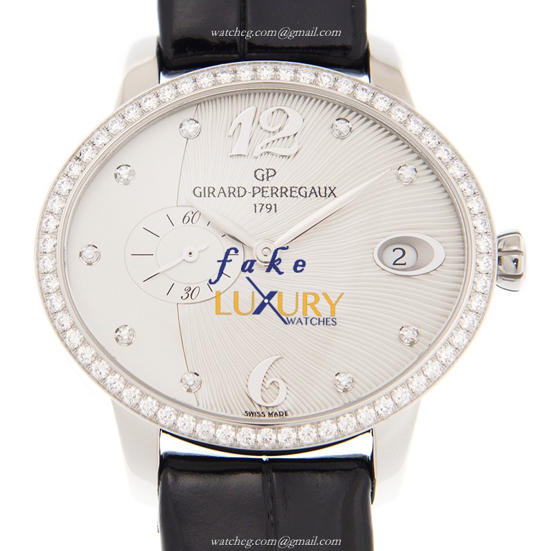 Girard Perregaux Cats Eye 80484D11A161-BK6B Stainless Steel Diamonds Automatic Silver Dial Replica - Luxury Replica Watch
