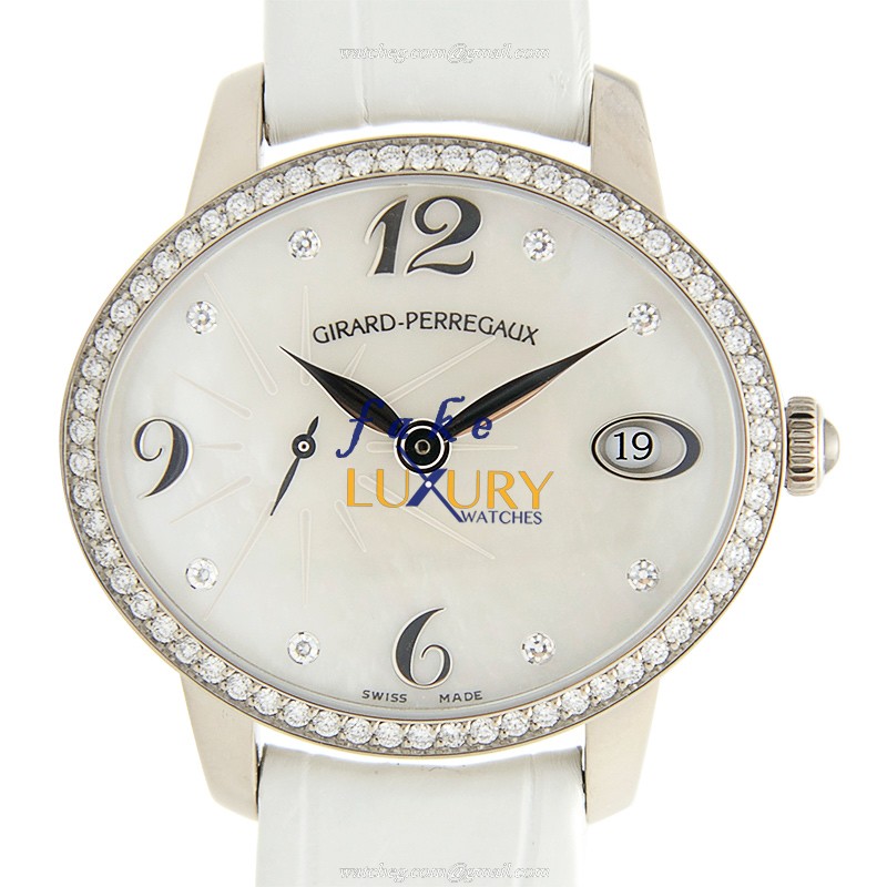 Girard Perregaux Cats Eye 80484D53A761BK7A Automatic 18kt White Gold Diamond White Dial Replica - Luxury Replica Watch