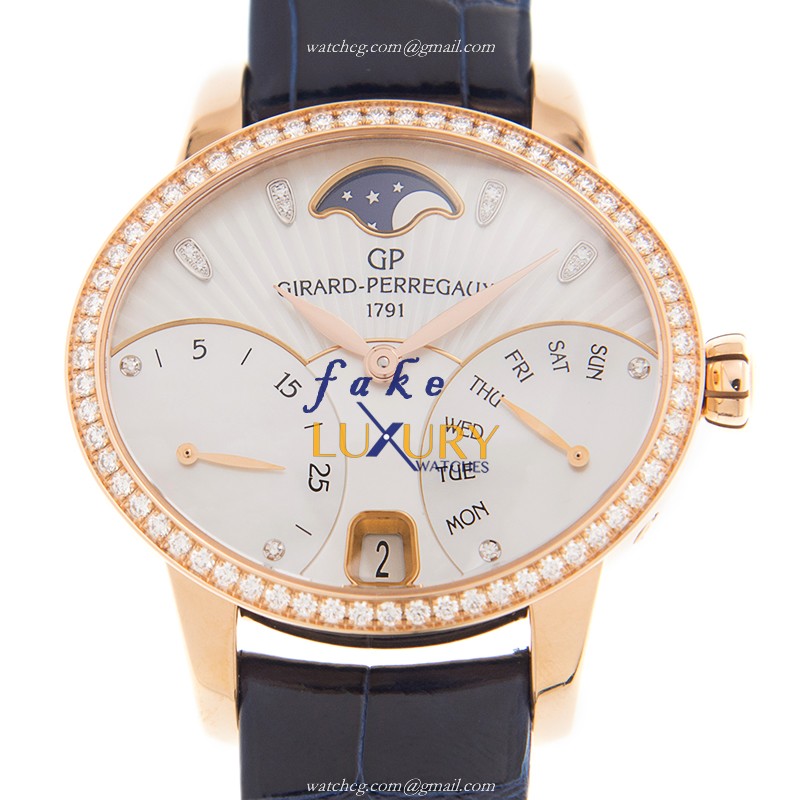 Girard Perregaux 80485D52A751-CK4A Replica Watch, Automatic, White Mother of Pearl Dial, 18kt Rose - Luxury Replica Watch