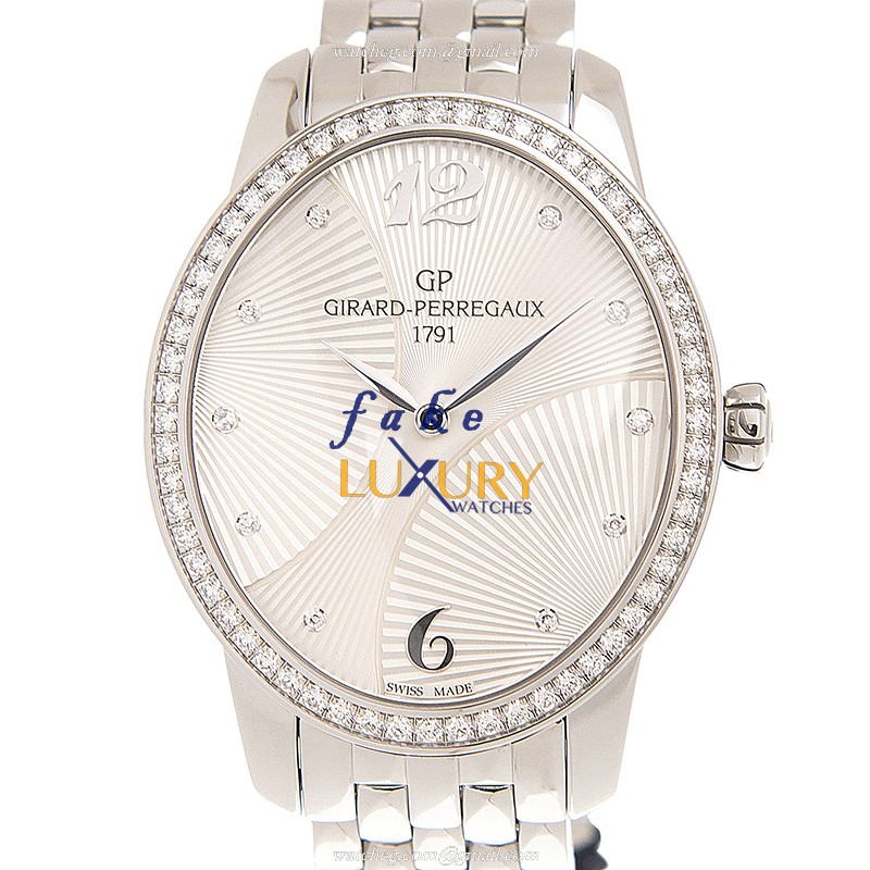 Girard Perregaux CATS EYE 80493D11A161-11A Replica Watch White Dial Stainless Steel Diamonds - Luxury Replica Watch