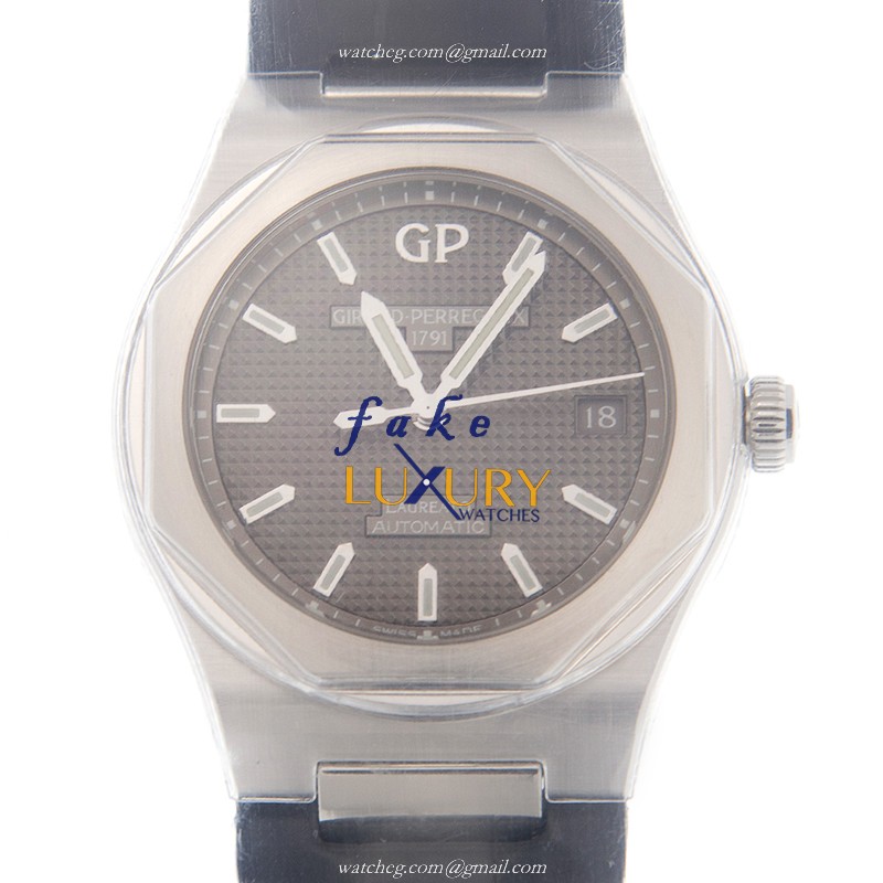 Girard Perregaux 81005-11-231-BB6A Laureato Replica Watch, Gray Dial, Steel Case, Alligator Strap - Luxury Replica Watch