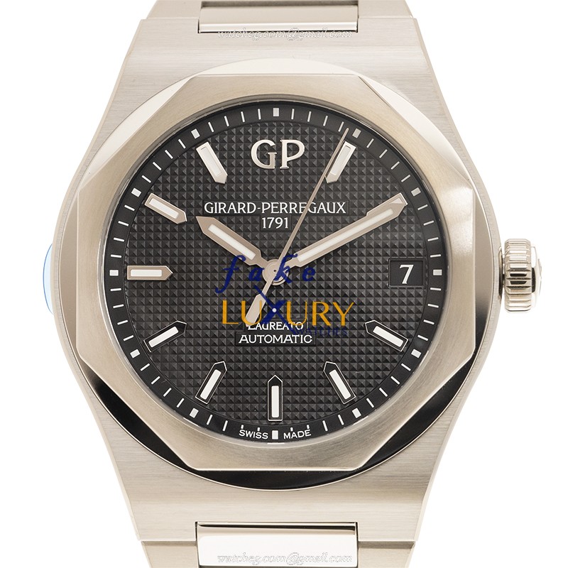Girard Perregaux Laureato 81010-11-634-11A Replica Watch, Black Dial, Steel Bracelet, Automatic - Luxury Replica Watch