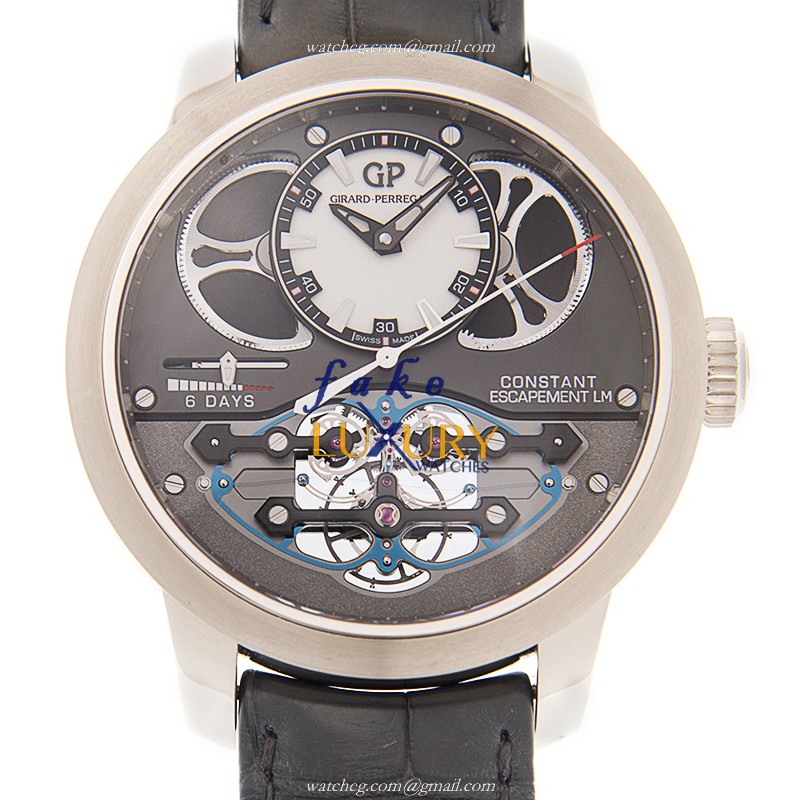 93500-53-131-BA6E - Girard Perregaux Bridges Replica Watch - Manual Wind - Gray Dial - 18kt White - Luxury Replica Watch