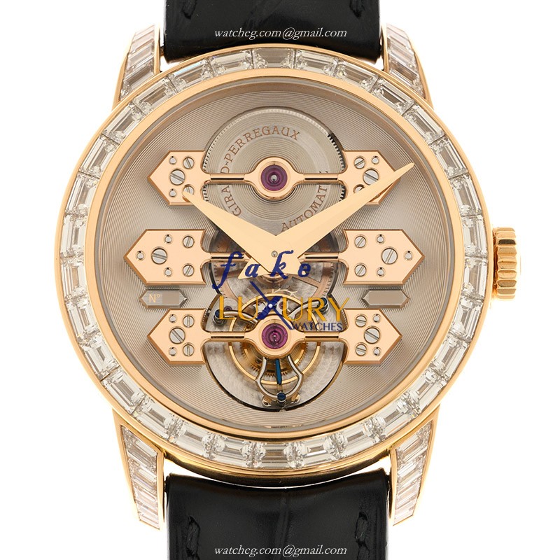 Girard Perregaux 99193B52A002-BA6A Tourbillon Three Gold Bridges Replica Watch, Automatic, 18kt - Luxury Replica Watch