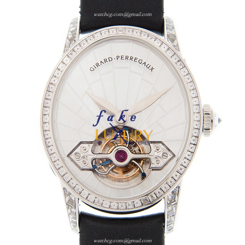 Girard Perregaux 99490B53E791-JK6A Replica Watch, Manual Wind, Silvery Dial, White Gold & Diamond - Luxury Replica Watch
