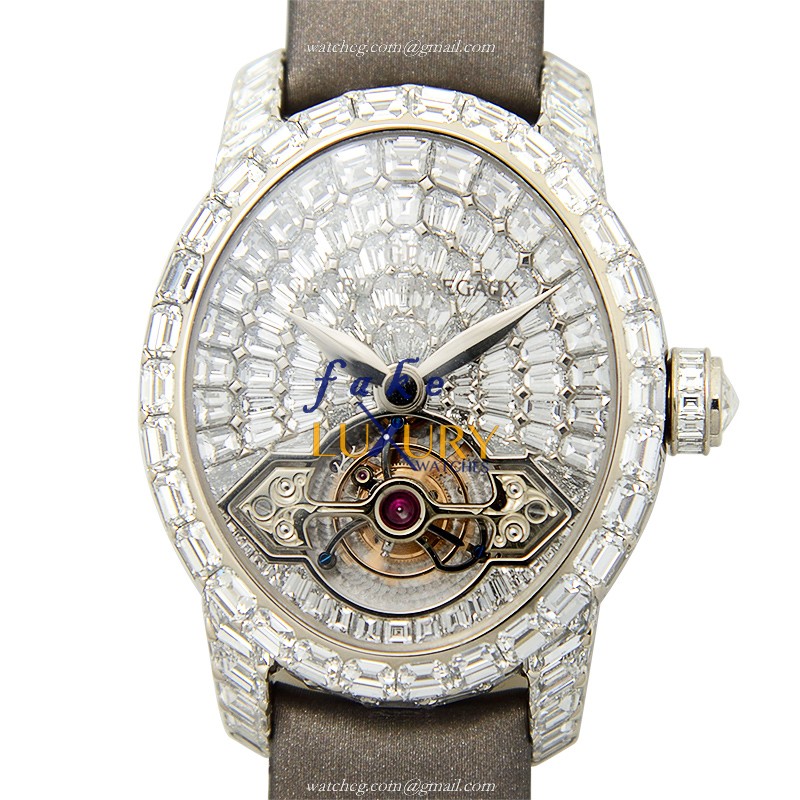 99498B53P7B1AKK7A - Girard Perregaux Cats Eye Replica Watch - Manual Wind - Silver Dial - White - Luxury Replica Watch