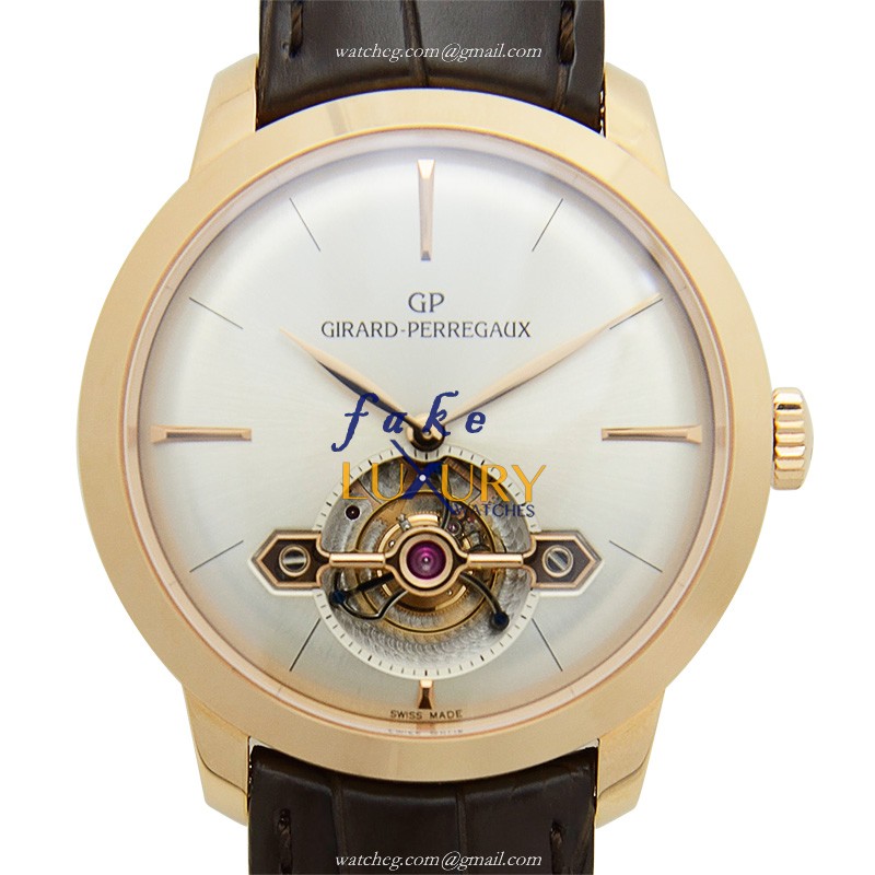 Girard Perregaux 1966 99535-52-131-BKBA Replica Watch, White Dial, 18kt Rose Gold Case, Automatic - Luxury Replica Watch